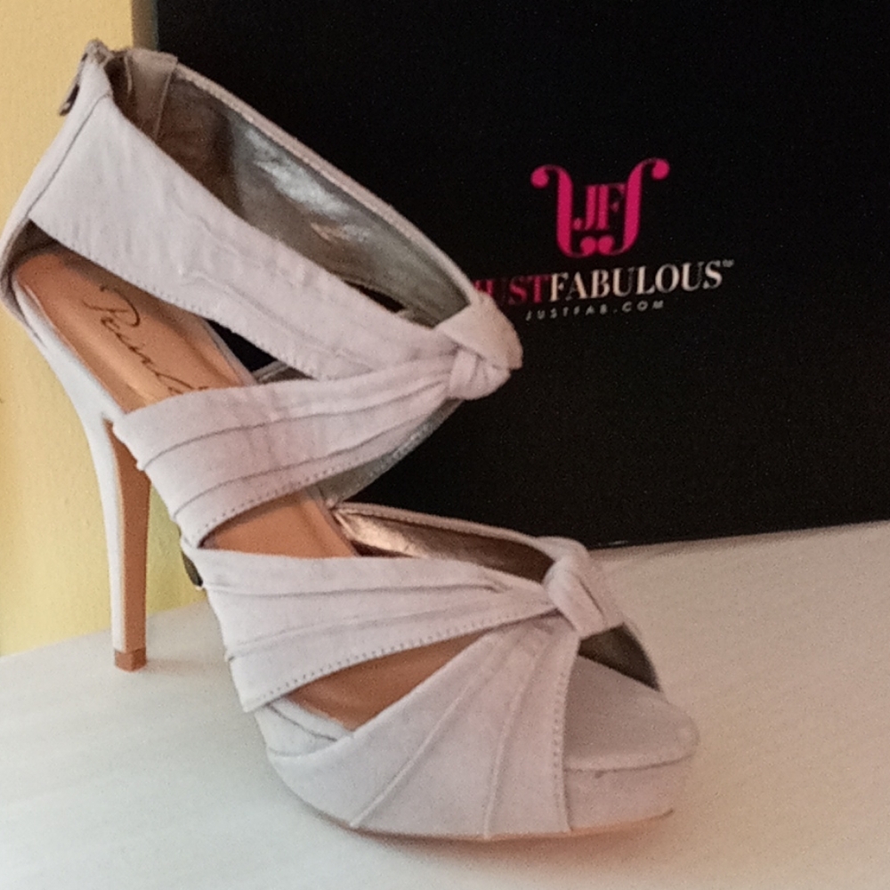 Grey Faux Suede Strappy Stillettos by Priviliged